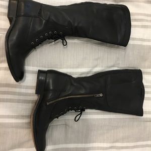 Frye Melissa lace up and side zipper boots